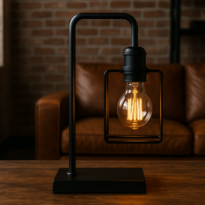 Lampa stołowa industrialna metalowa – vintage akcent do salonu